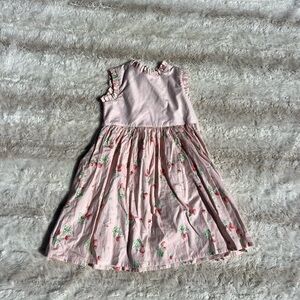 Pink Strawberry and Bunny Floral Sleeveless Dress
